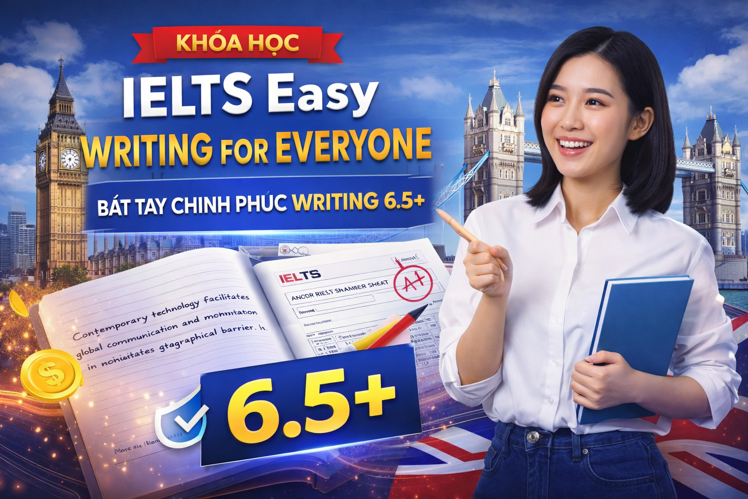 Khóa Học IELTS Easy Writing For Everyone Bắt Tay Chinh Phục Writing 6.5+