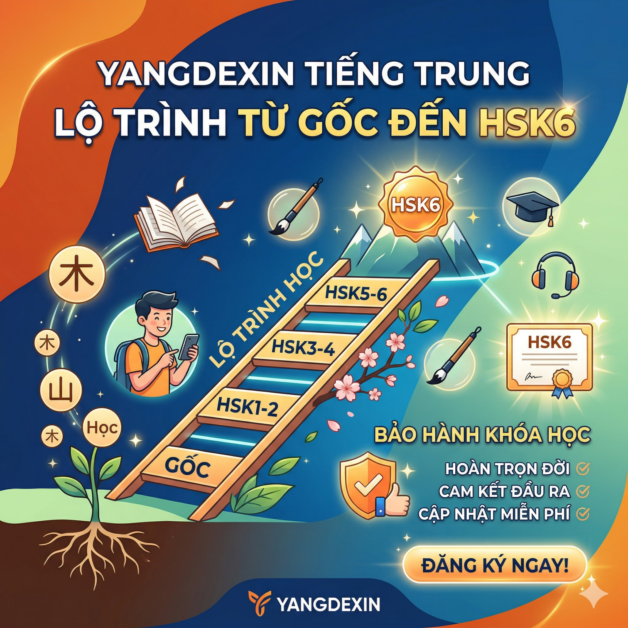 Chinh Phục HSK6 Không Giới Hạn: Khóa Học Tiếng Trung Yangdexin - Từ Nền Tảng Đến Đỉnh Cao.
