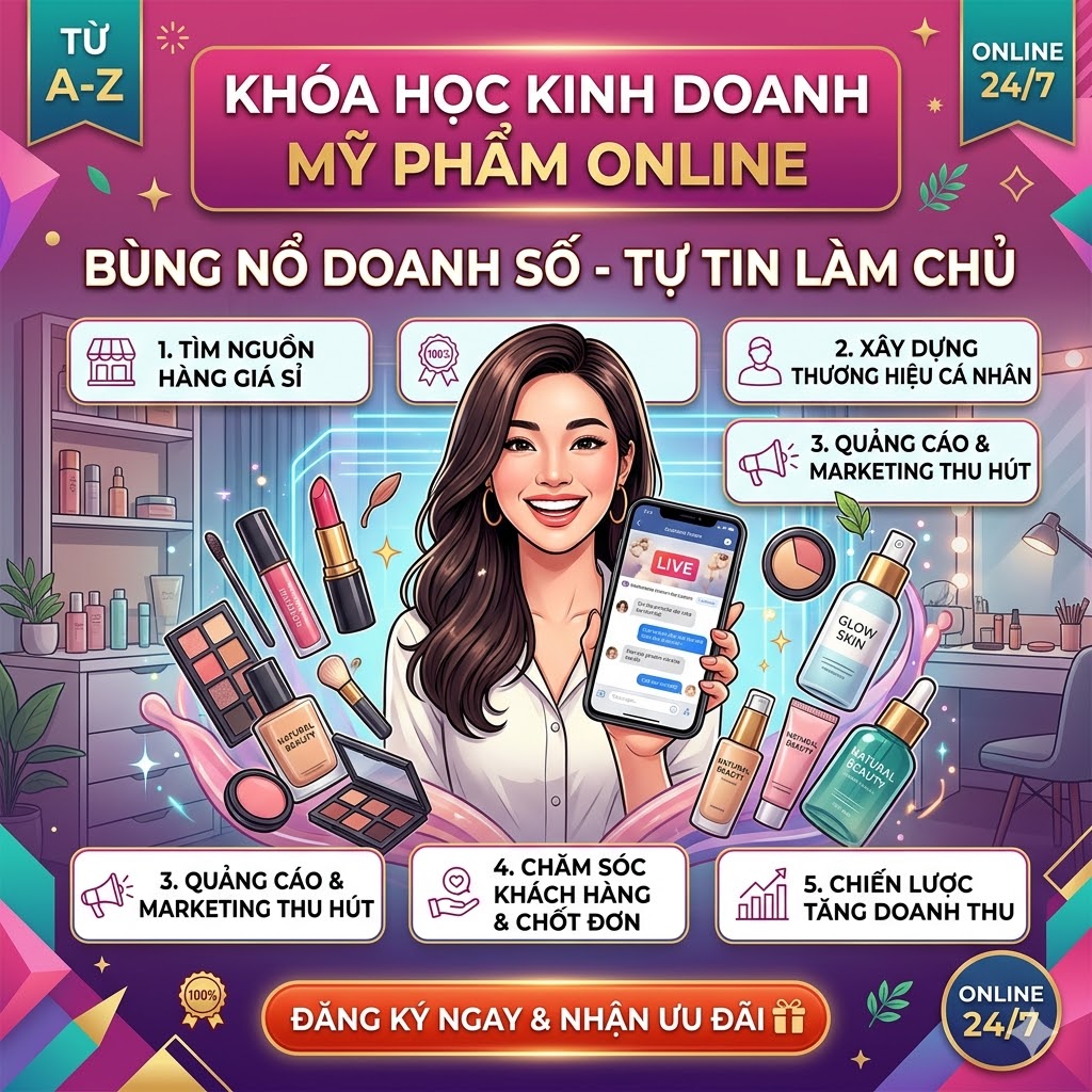 Kinh doanh mỹ phẩm online từ con số 0 – Bán được đơn ngay cả khi chưa có kinh nghiệm
