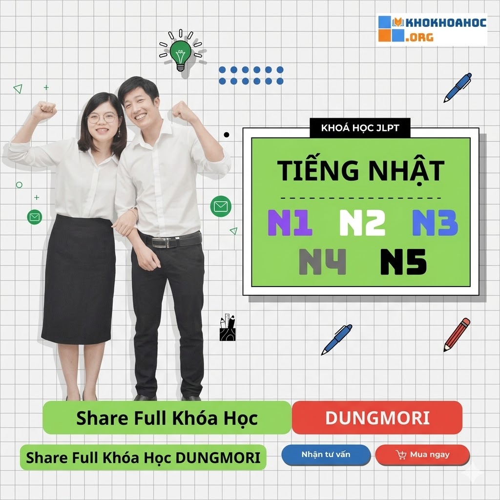 Khóa Học Dungmori Combo Tiếng Nhật Từ N5 Đến N1 – Lộ Trình Toàn Diện Chinh Phục JLPT