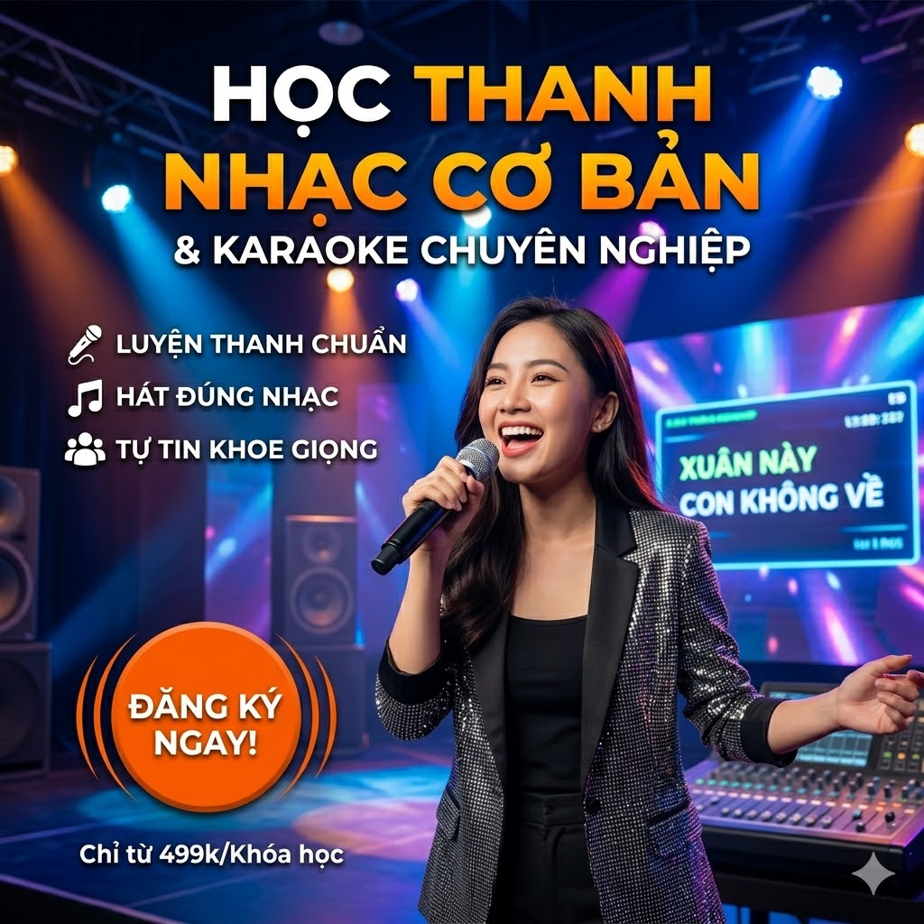Khóa học thanh nhạc cơ bản & hát karaoke – Tự tin cất giọng như ca sĩ