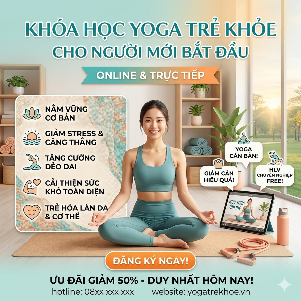 Yoga cho người mới bắt đầu – Trẻ khoẻ, đẹp dáng chỉ sau thời gian ngắn