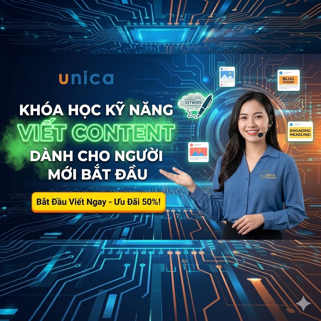 Khóa Học Kỹ Năng Viết Content Cho Người Mới Bắt Đầu – Nắm Vững Tư Duy Viết Nội Dung Từ Cơ Bản Đến Thực Hành