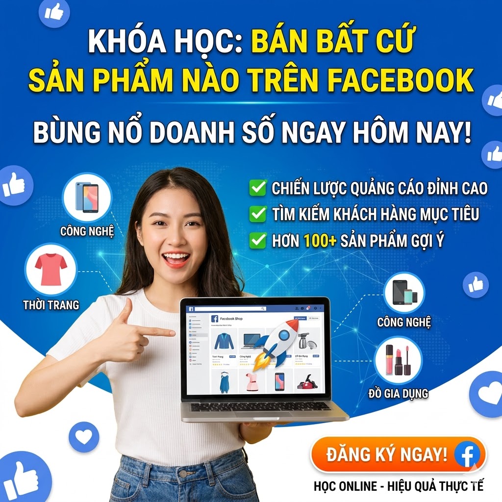 Khóa học bán hàng trên Facebook – Bán bất cứ sản phẩm nào cũng ra đơn