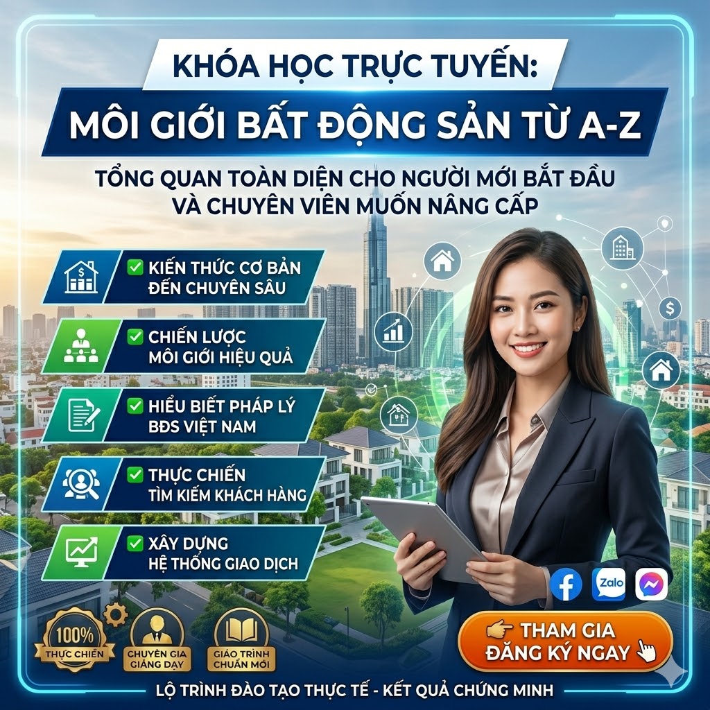 Khóa học môi giới bất động sản – Nắm vững nền tảng, chốt deal hiệu quả