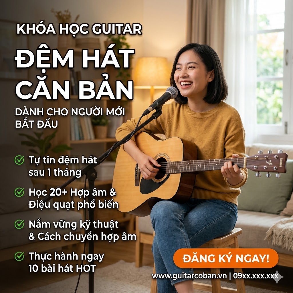 Khóa học guitar đệm hát căn bản – Chơi được sau 7 ngày cho người mới bắt đầu