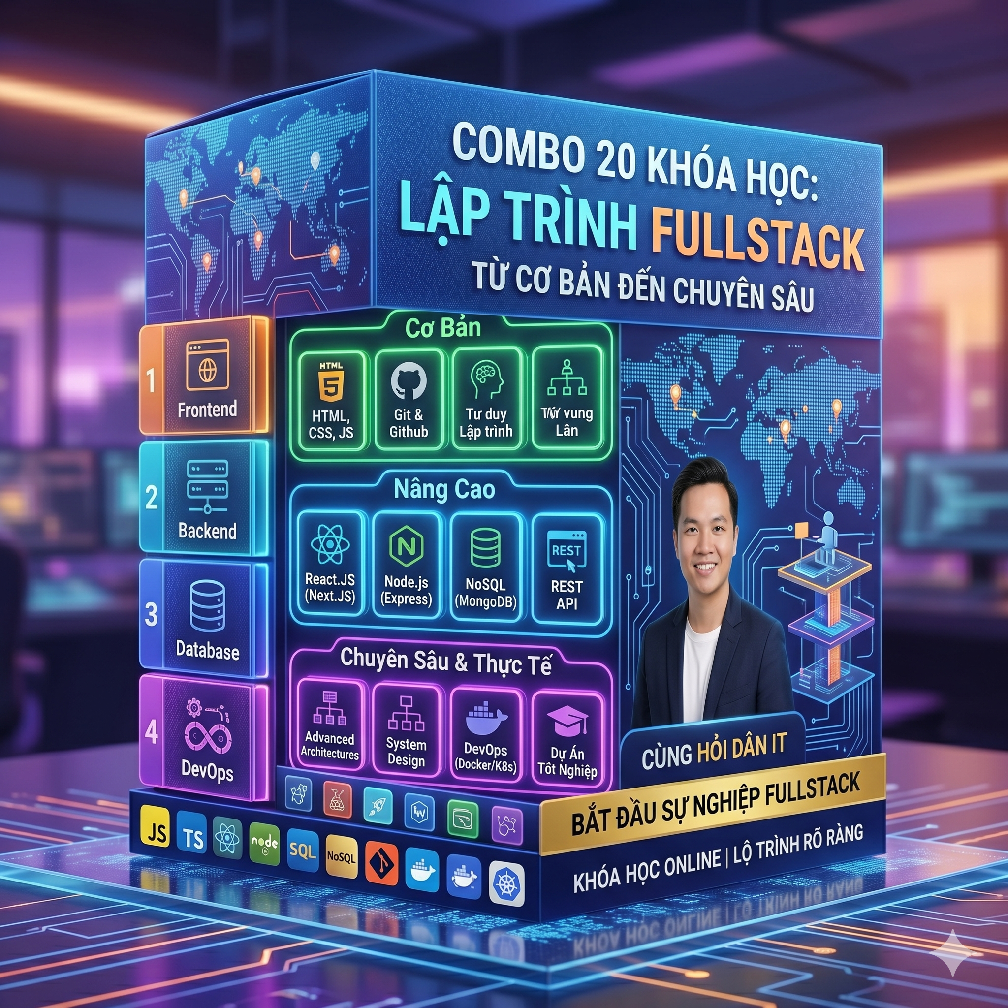Combo 20 Khóa Học Lập Trình Fullstack Từ Cơ Bản Đến Chuyên Sâu Cùng Hỏi Dân IT