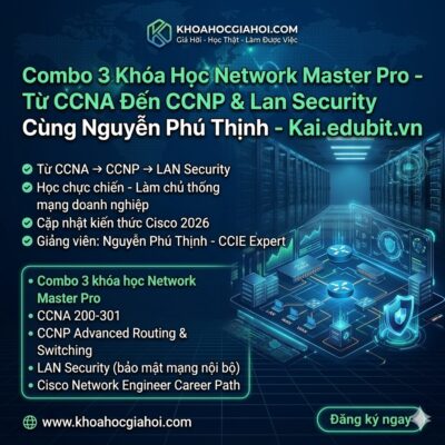 Combo 3 Khóa Học Network Master Pro – Từ CCNA Đến CCNP & Lan Security Cùng Nguyễn Phú Thịnh - Kai.edubit.vn
